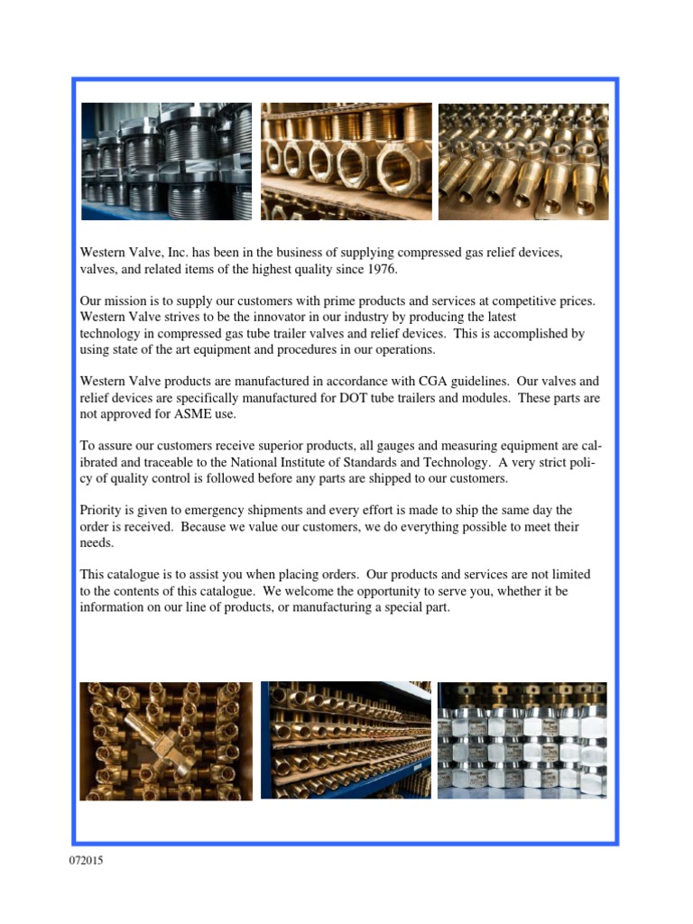 Western Valve Product Catalog | PDF | Valve | Screw