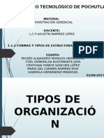 Tipos estructuras organizacionales