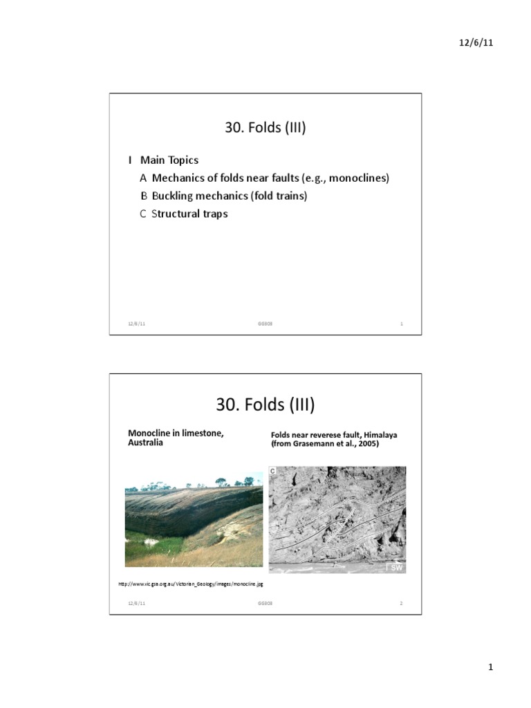 Mechanics of Geological Folds | PDF | Fault (Geology) | Buckling