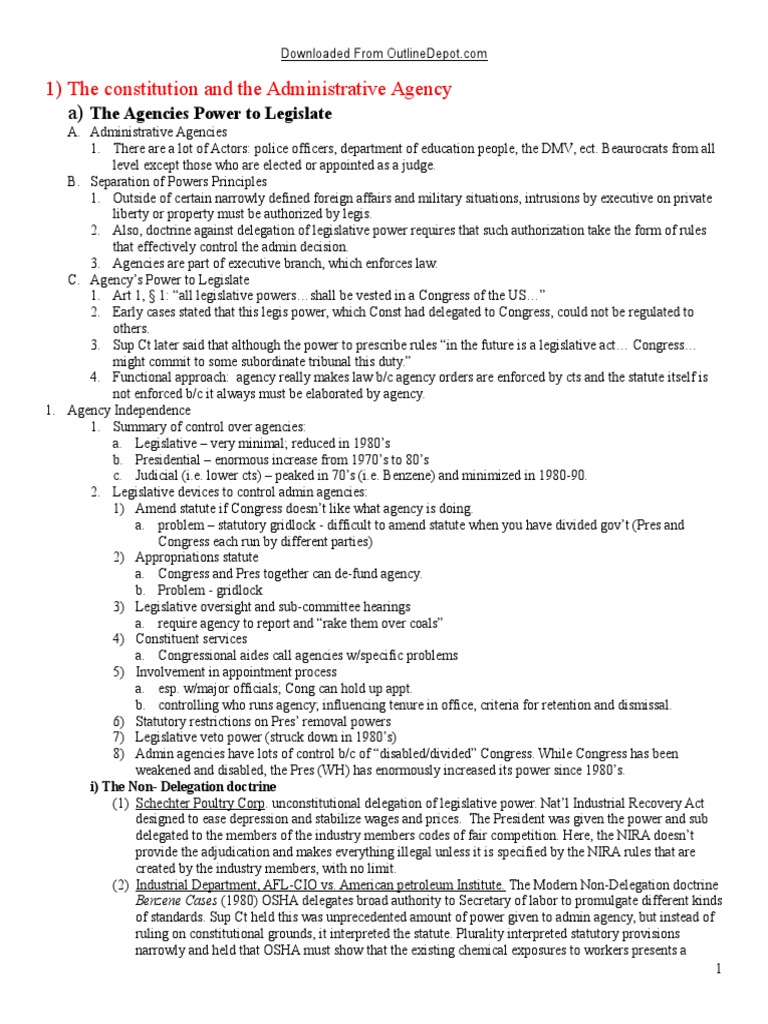 Outline Depot Outline | PDF | Statutory Interpretation | Chevron U.S.A.