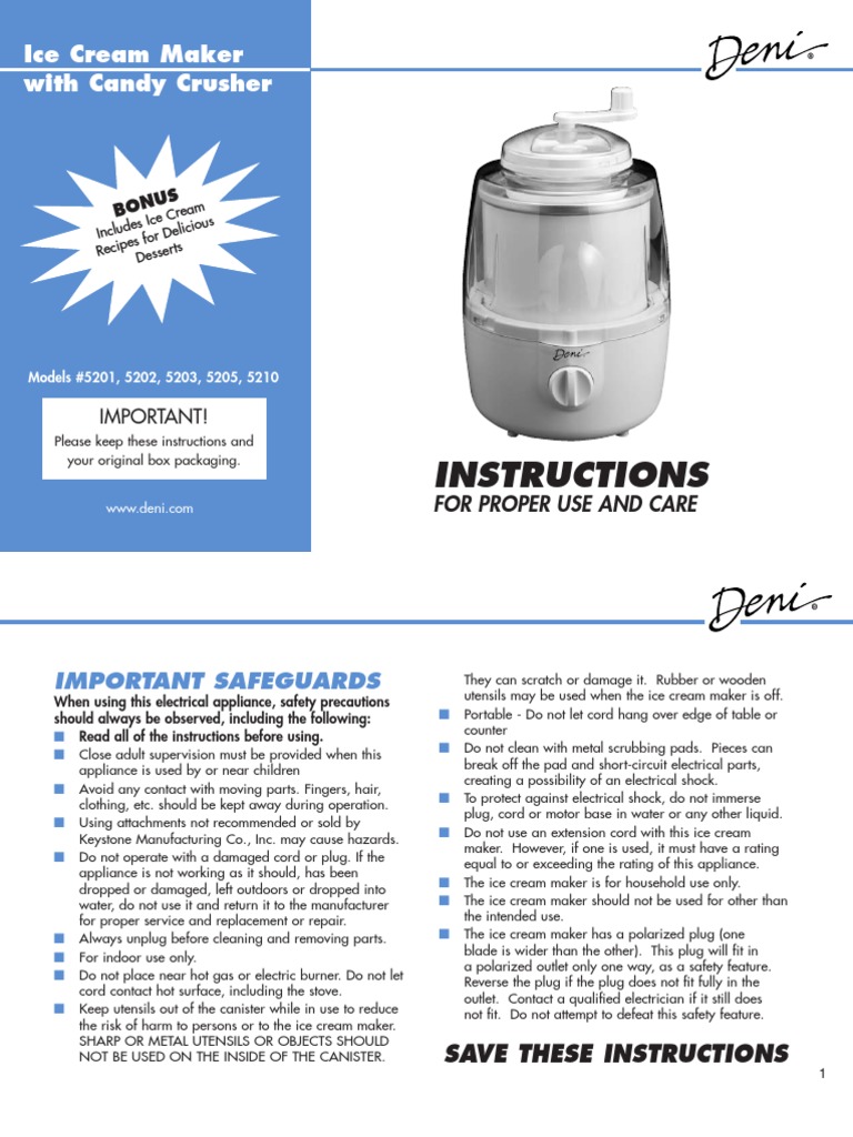 Deni ice cream maker recipes
