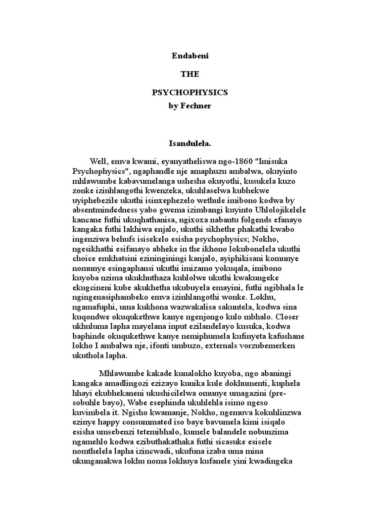 Endabeni The Psychophysics Isizulu Gustav Theodor Fechner Efendim oyun güncellendikçe alta bir yere yama notlarını yazar mısınız rica etsem? endabeni the psychophysics isizulu