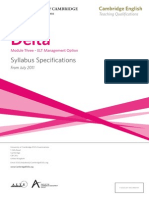 Delta Module Three ELT Management Option Syllabus Specifications 2011 1