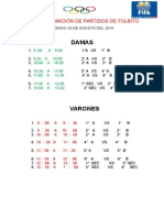 Programación de Partidos de Fúlbito