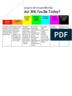 What Color Will You Be Today?: Ms. Jensen's 6th Grade PBIS Plan