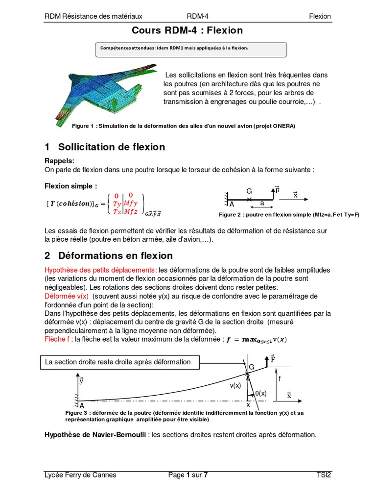 Flexion des poutres en RDM-4 | PDF | Flexion (matériau) | Résistance ...