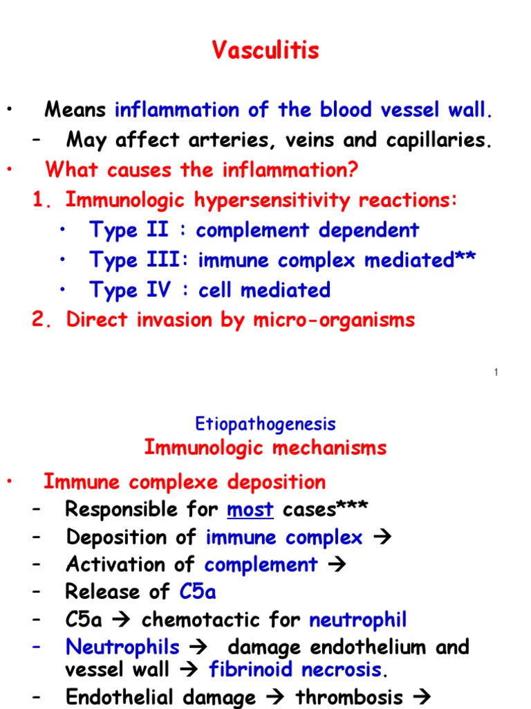 Vasculitis Medical Specialties Immunology