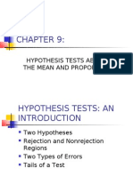 Hypothesis Tests About the Mean and Proportion
