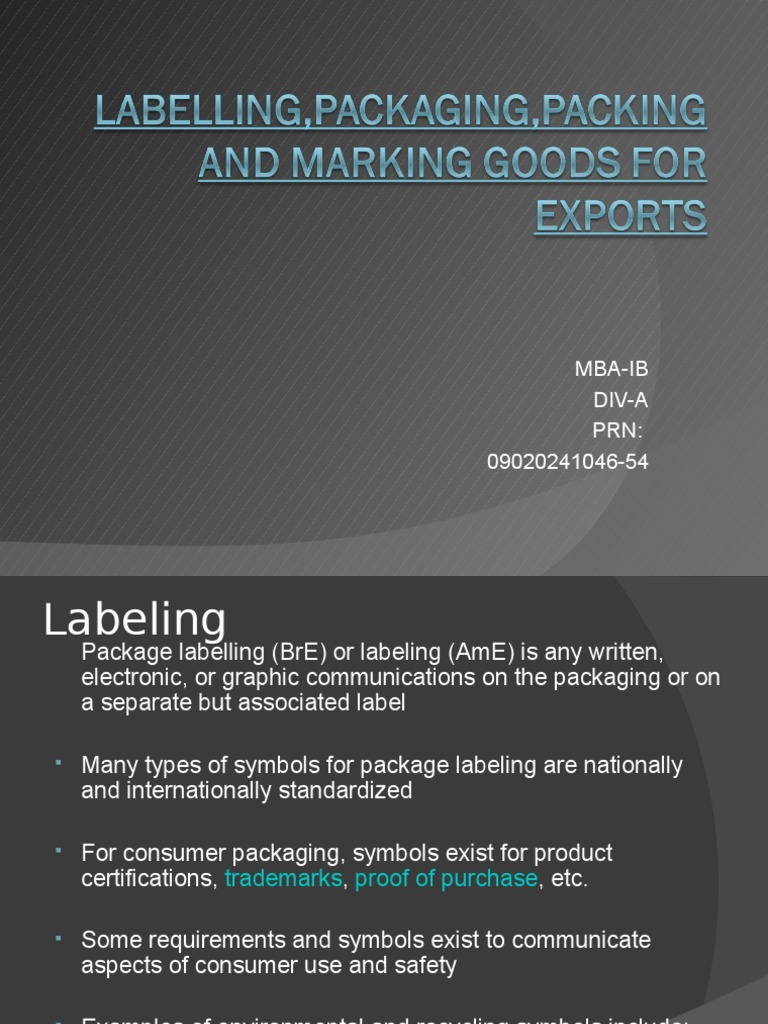 Packaging and Labelling PDF Packaging And Labeling Supply Chain