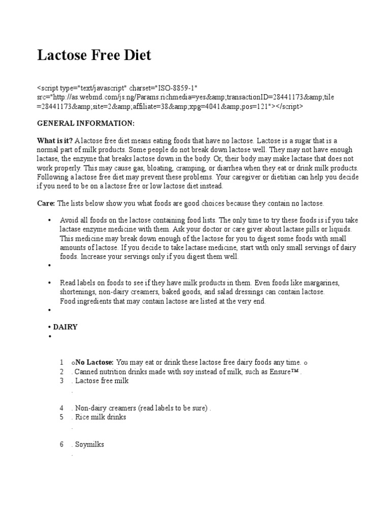 Food Guidelines for Lactose Intolerance Desserts Soup