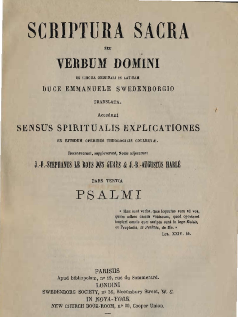 Scriptura Sacra Seu Verbum Domini Ex Lingua Originali in Latinam Duce ...