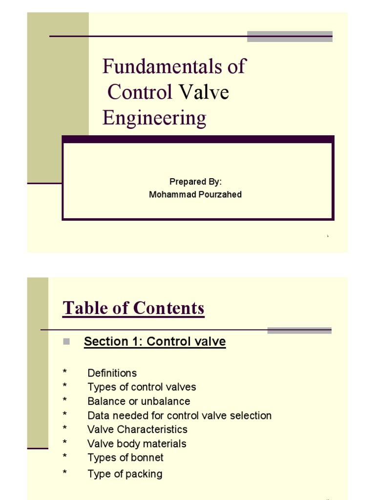 Control Valve Fundamentals | PDF | Computers | Technology & Engineering