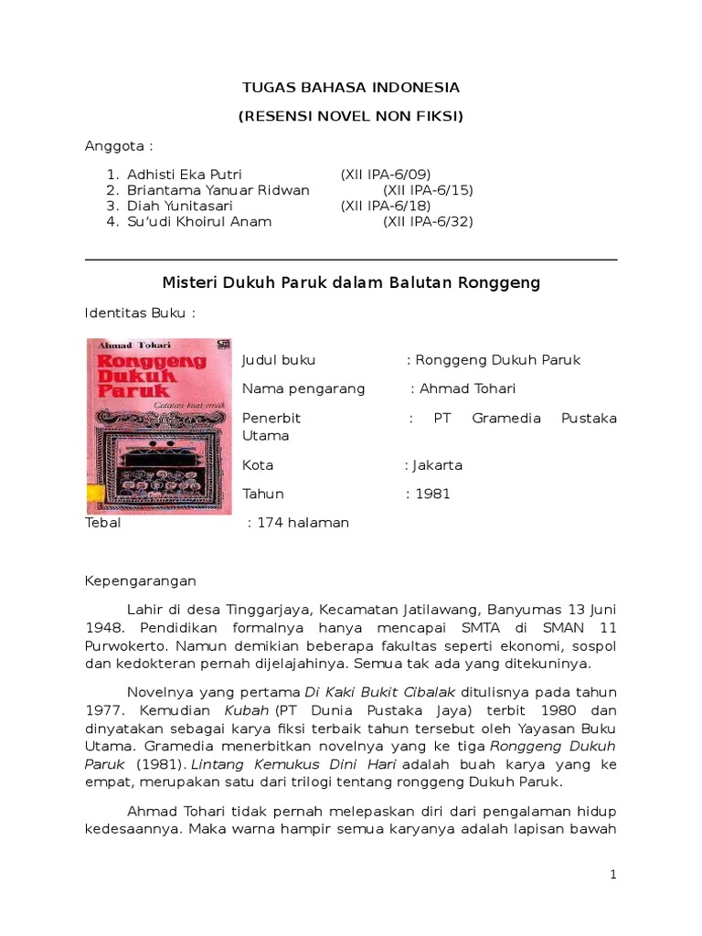 Resensi Ronggeng Dukuh Paruk Fix
