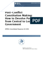 Post-Conflict Constitution Making