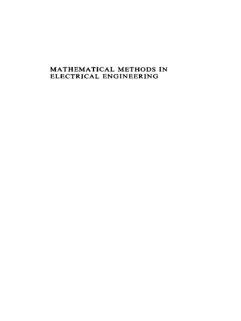 Mathematical Methods in Electrical Engineernig | PDF