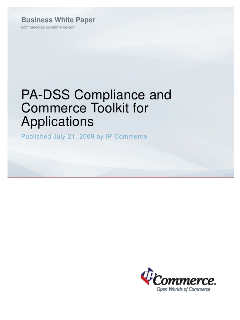 PADSS Compliance With Commerce Toolkit For Applications PDF