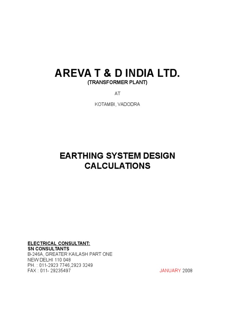 Earthing System Design Calculations | PDF | Volt | Electrical ...