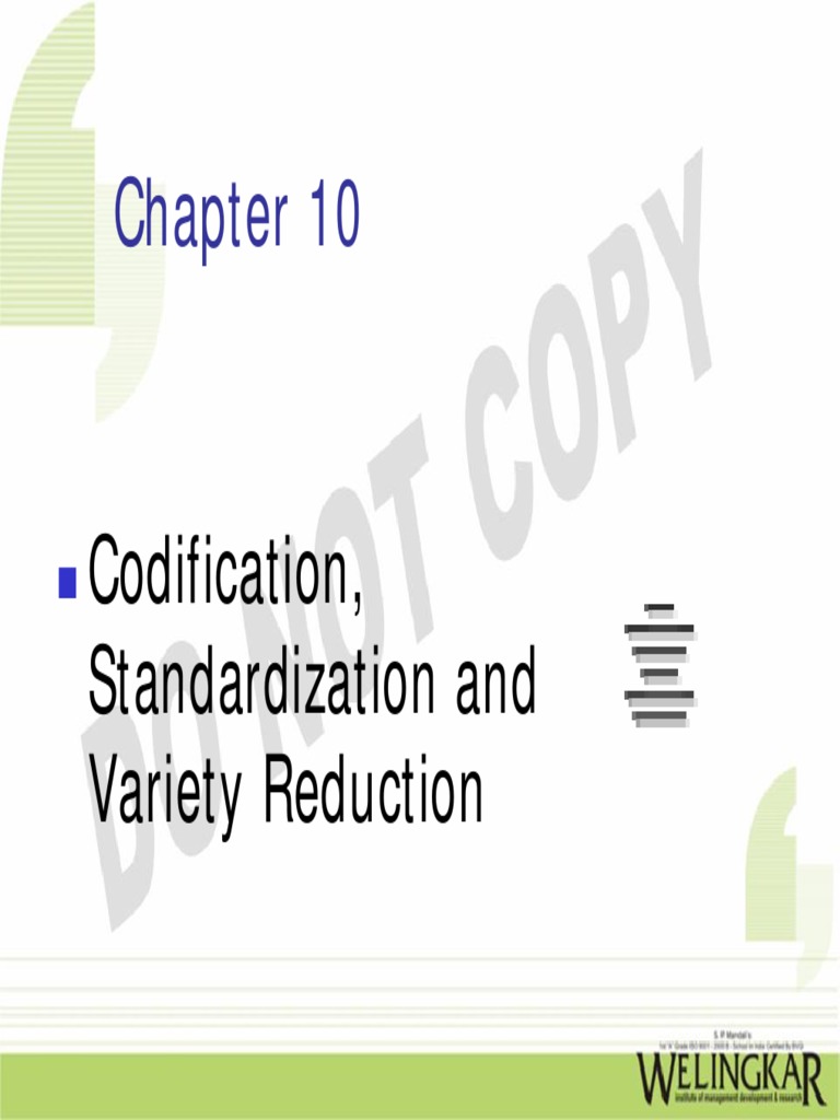 CH 10 Codification | PDF | Standardization | Inventory