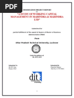 A Study of Working Capital Management in Mahindra & Mahindra Ltd