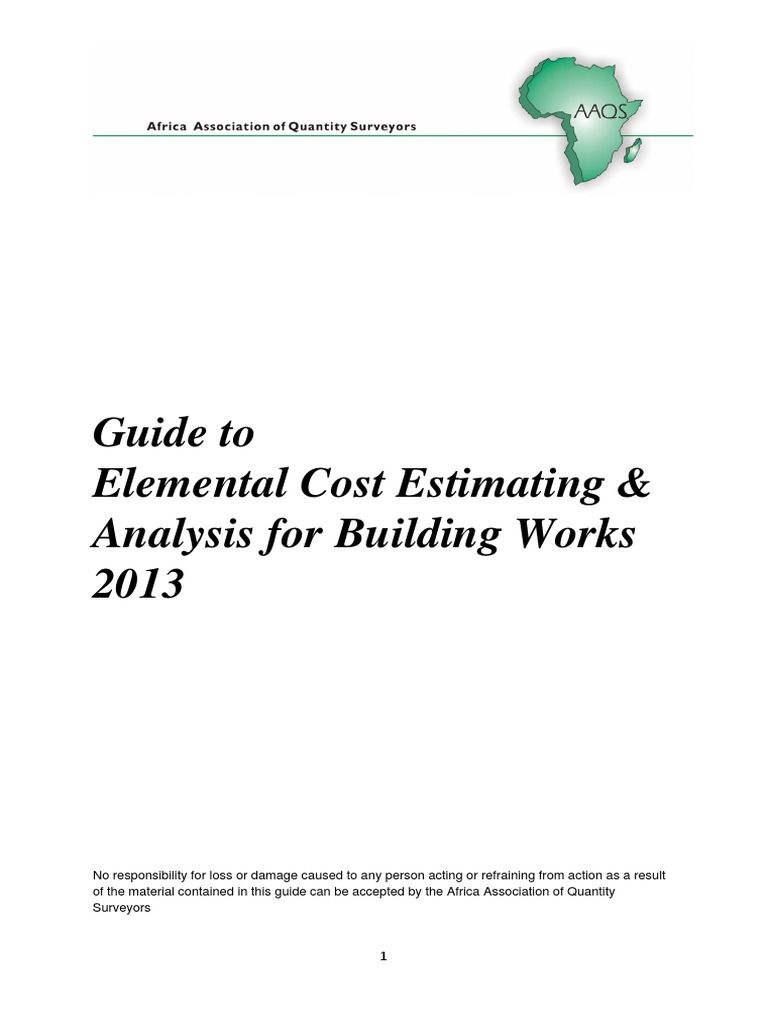 Elemental Cost Estimating Guide 2013 | PDF | Wall | Framing (Construction)