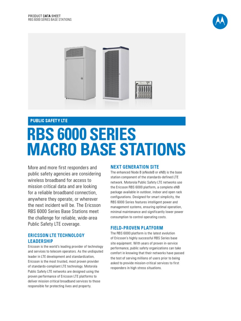 Rbs 6000 Series Product Spec Sheet 1104-1 | PDF | Ericsson | Lte ...