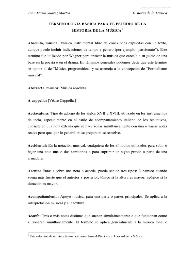 Terminología Básica Musical PDF Composiciones Musicales Escala