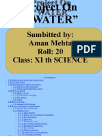 Project On Project On "WATER"