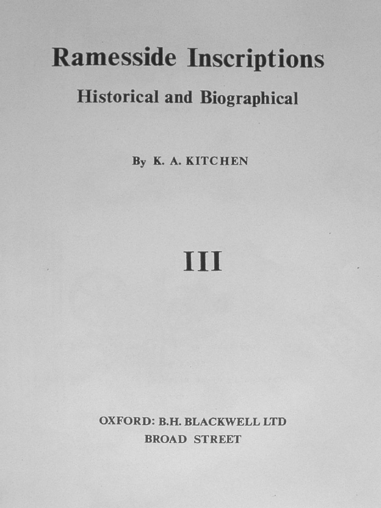 Kenneth A. Kitchen - Ramesside Inscriptions Vol 3 | PDF