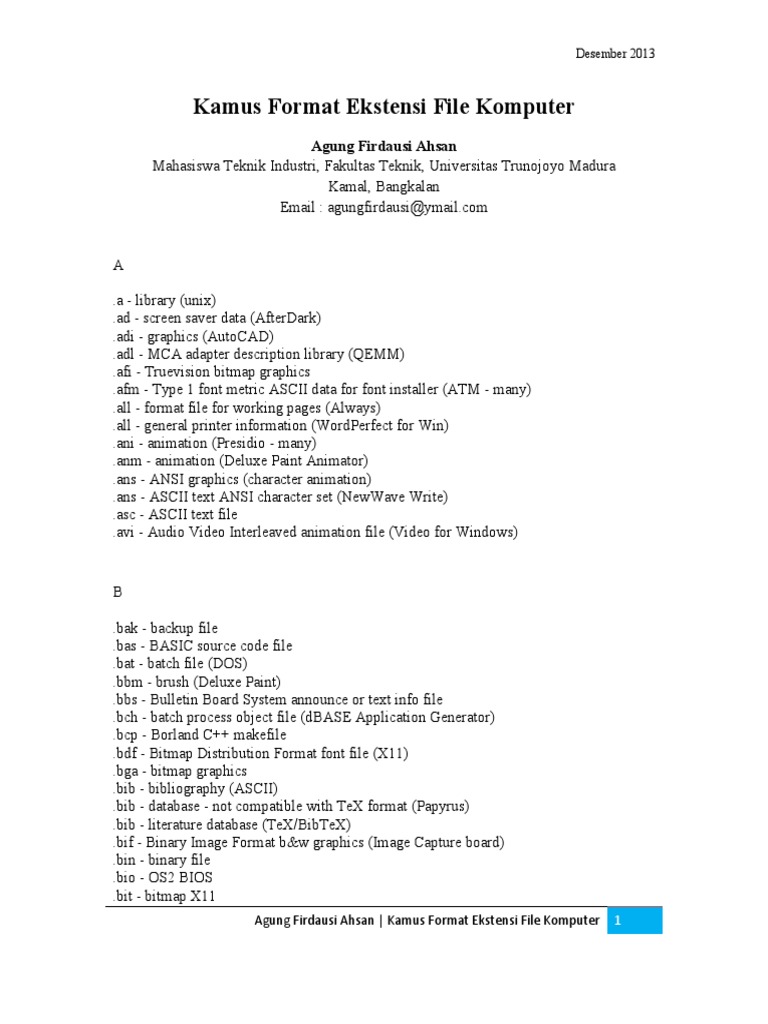 File Extension Reference Guide | PDF | Computers