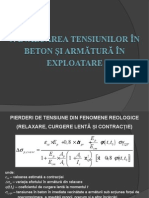 Evaluarea Tensiunilor În Beton Și Armătură În Exploatare