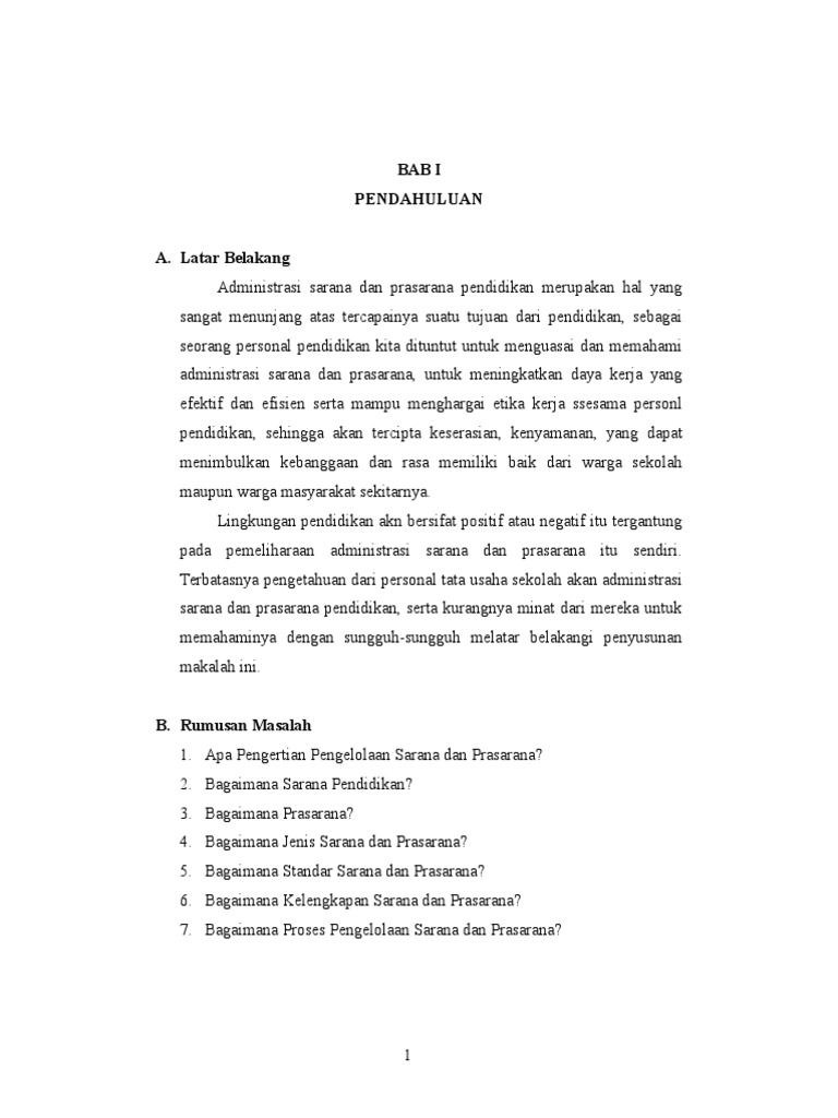 Jenis Jenis Sarana Dan Prasarana Pendidikan Terkait