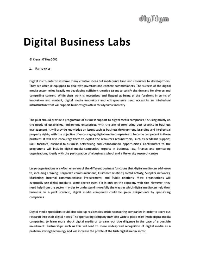 Digital Business Labs PDF Mass Media Expert