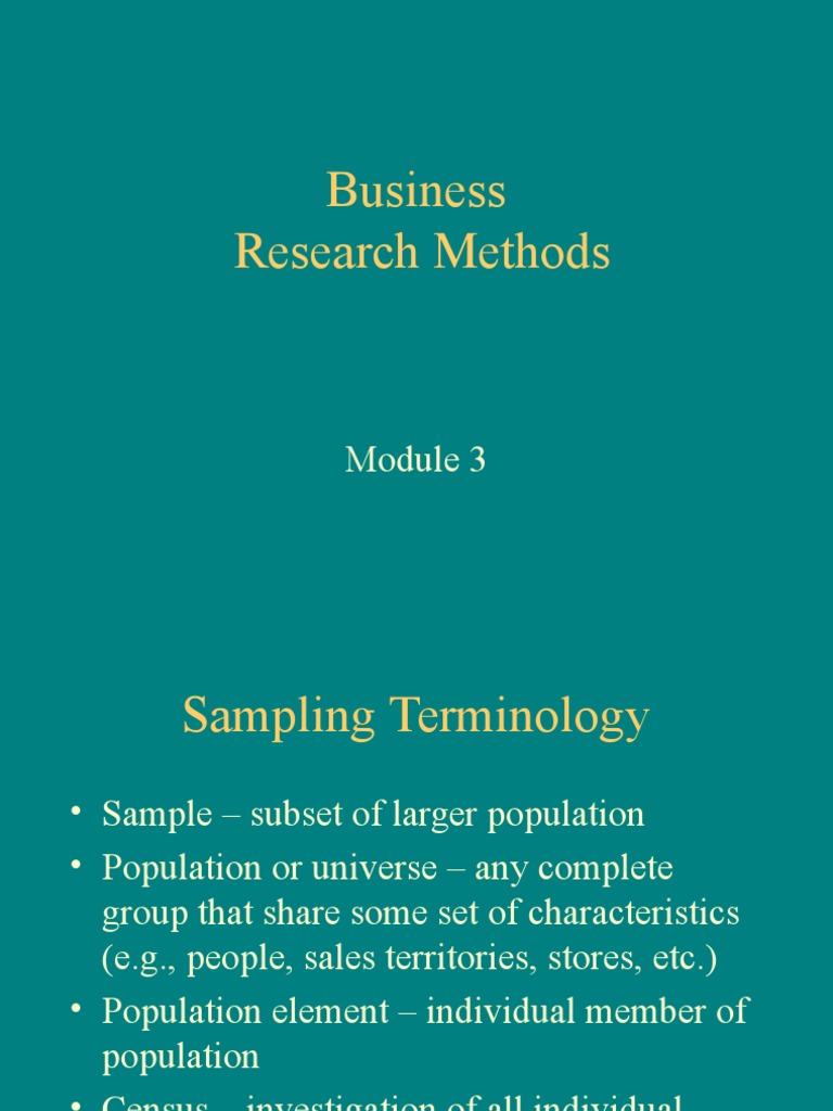 Business Research Methods William G. Zikmund PDF Sampling