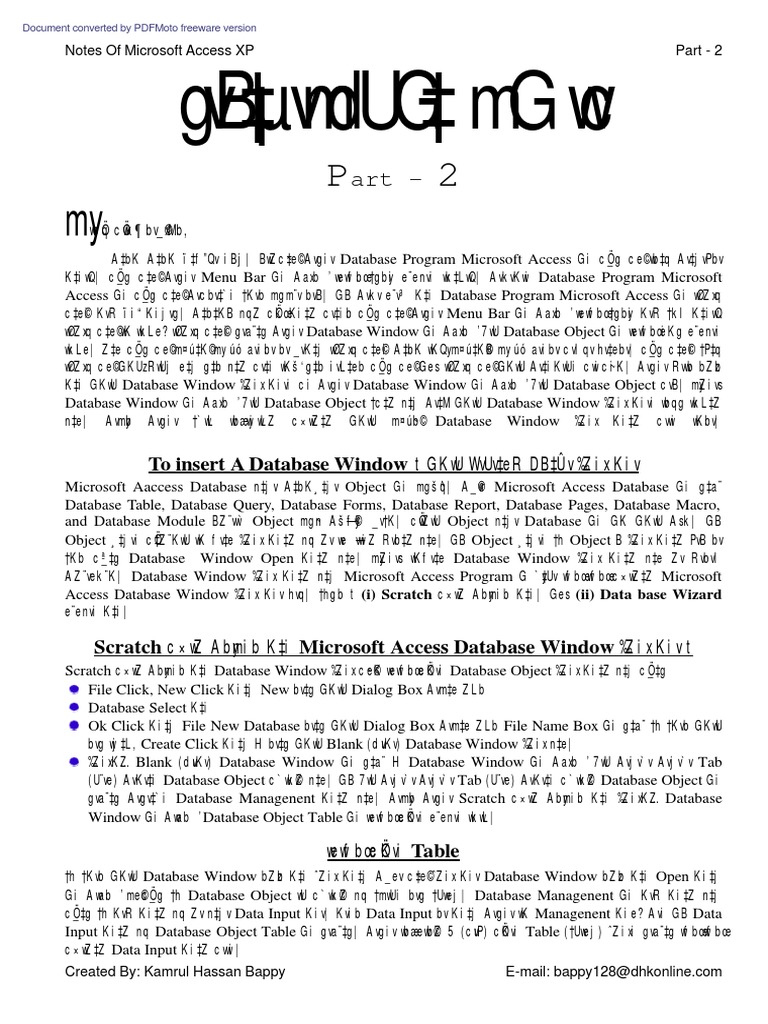 Ms Access Bangla Book Pdf