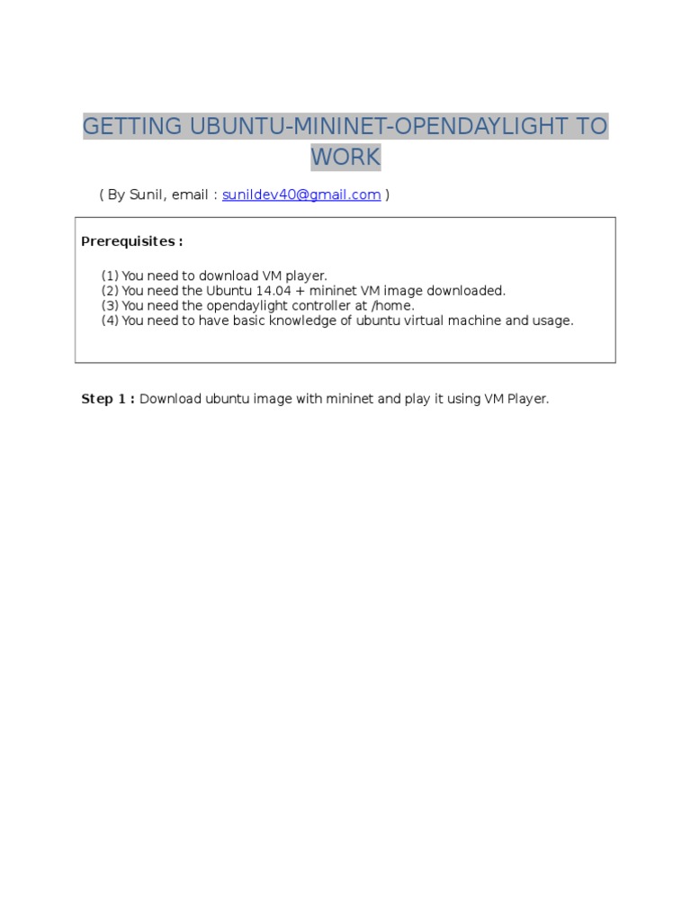 Ubuntu Mininet and OpenDaylight Setup Guide | PDF | Sudo | Command Line ...