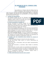 Causales de Divorcio en el Código Civil Peruano