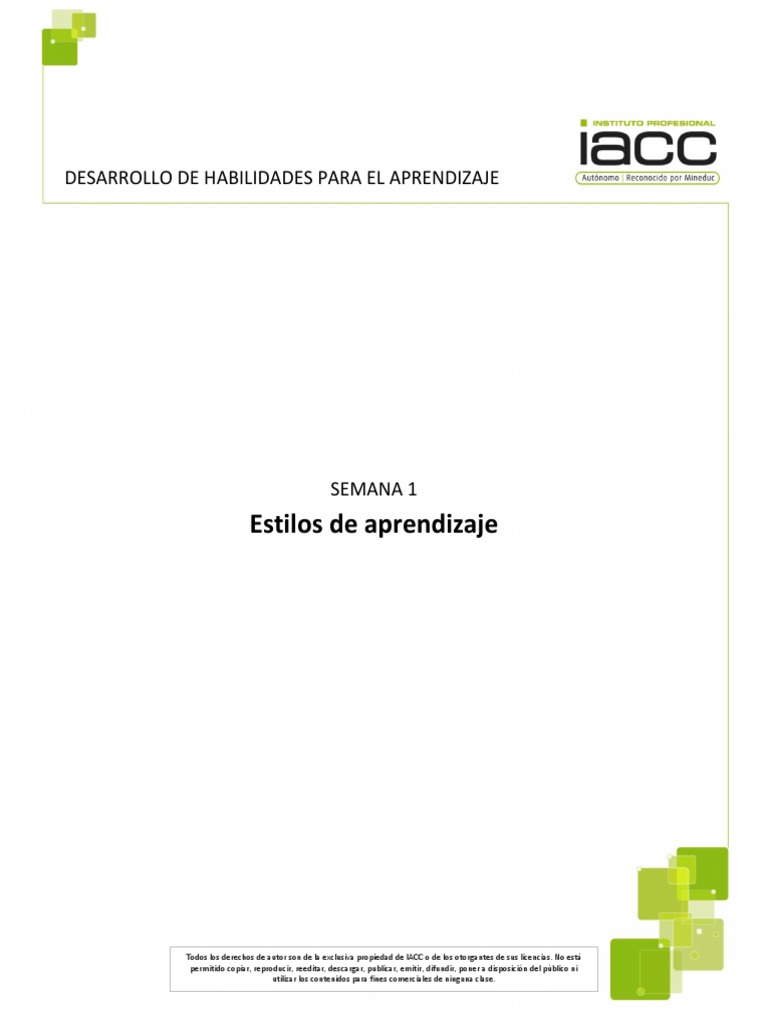 01 - Desarrollo de Habilidades para El Aprendizaje | PDF | Adultos ...
