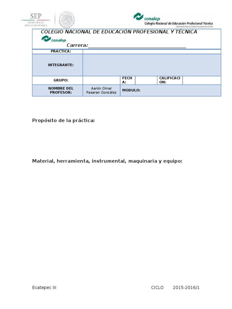 Formato Practica Ciclo 11516 | PDF