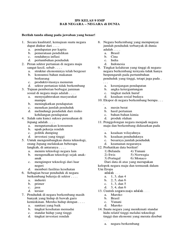Ips 9 Bab Negara Maju