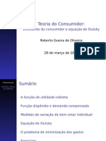 Teoria do Consumidor: Excedente do consumidor e equação de Slutsky