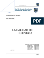 La Calidad de Servicio