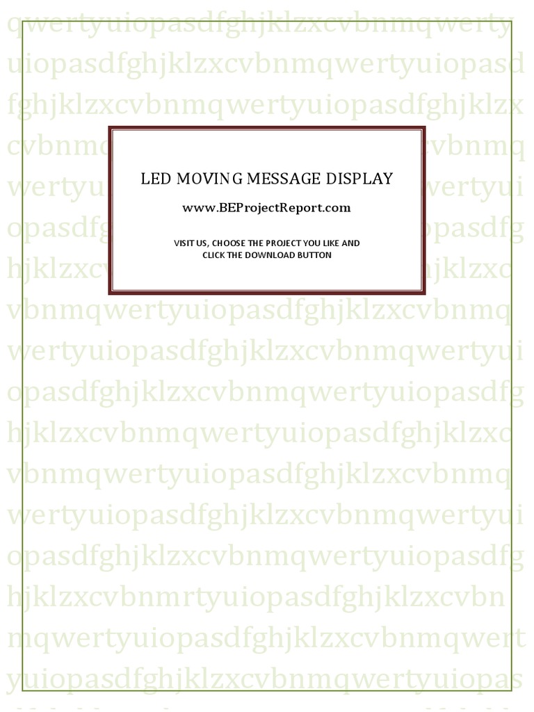 A4 Led Moving Message Display PDF | PDF