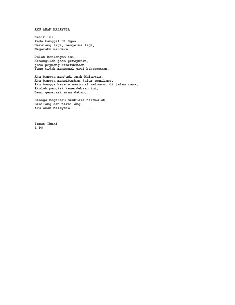 Aku Anak Malaysia Pdf