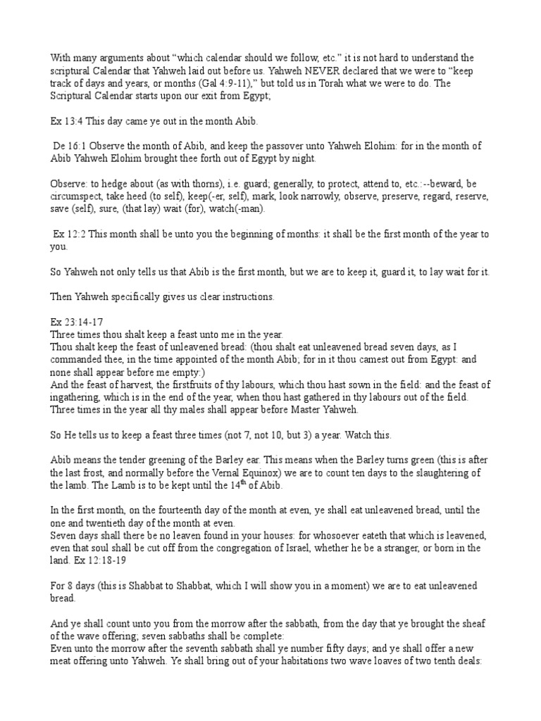 Hebrew Calendar PDF | PDF | Shabbat | Passover