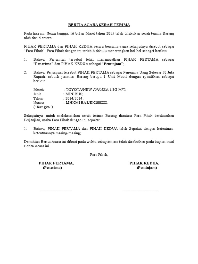 Batalkan Surat Setuju Terima