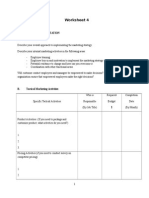 Worksheet 4: Marketing Implementation A. Structural Issues