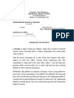 Affidavit of Witness - Rogelio Que