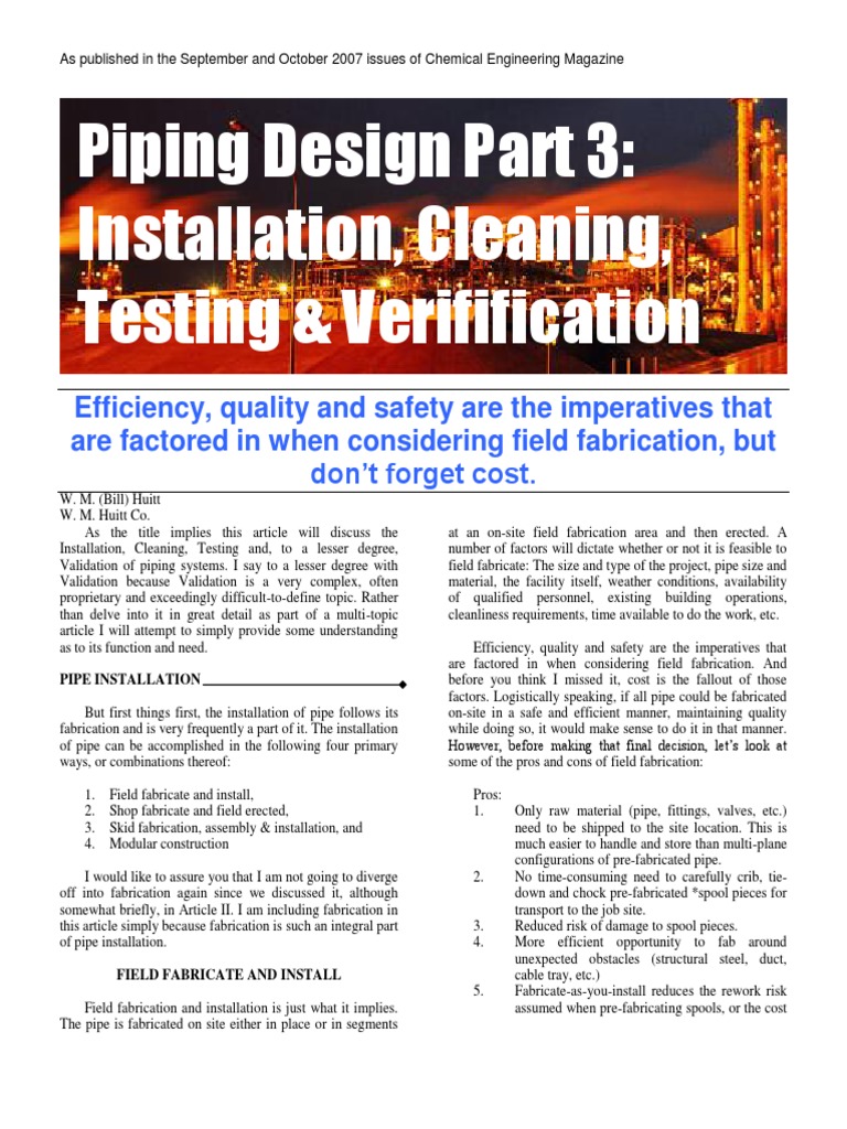 Piping System Installation Guide | PDF | Technology & Engineering