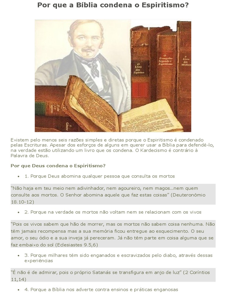 A Bíblia e a Condenação do Espiritismo | PDF | Samuel | Bíblia