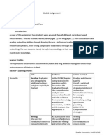 Literacy Learner Profiles